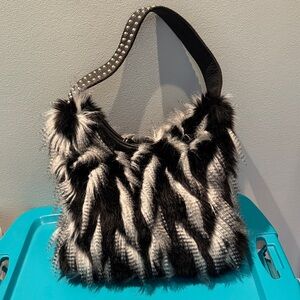 Bold B&W Fur Shoulder Bag